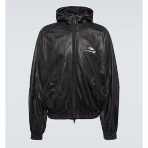 Balenciaga 2021 Unifit 3B Sports Icon Track Jacket Vegan Leather Like New